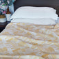 Modern Retro Mustard Yellow Stripe Print Soft Cotton Three-Layer Dohar | Lightweight Blanket | Baby & Single Bed Sizes