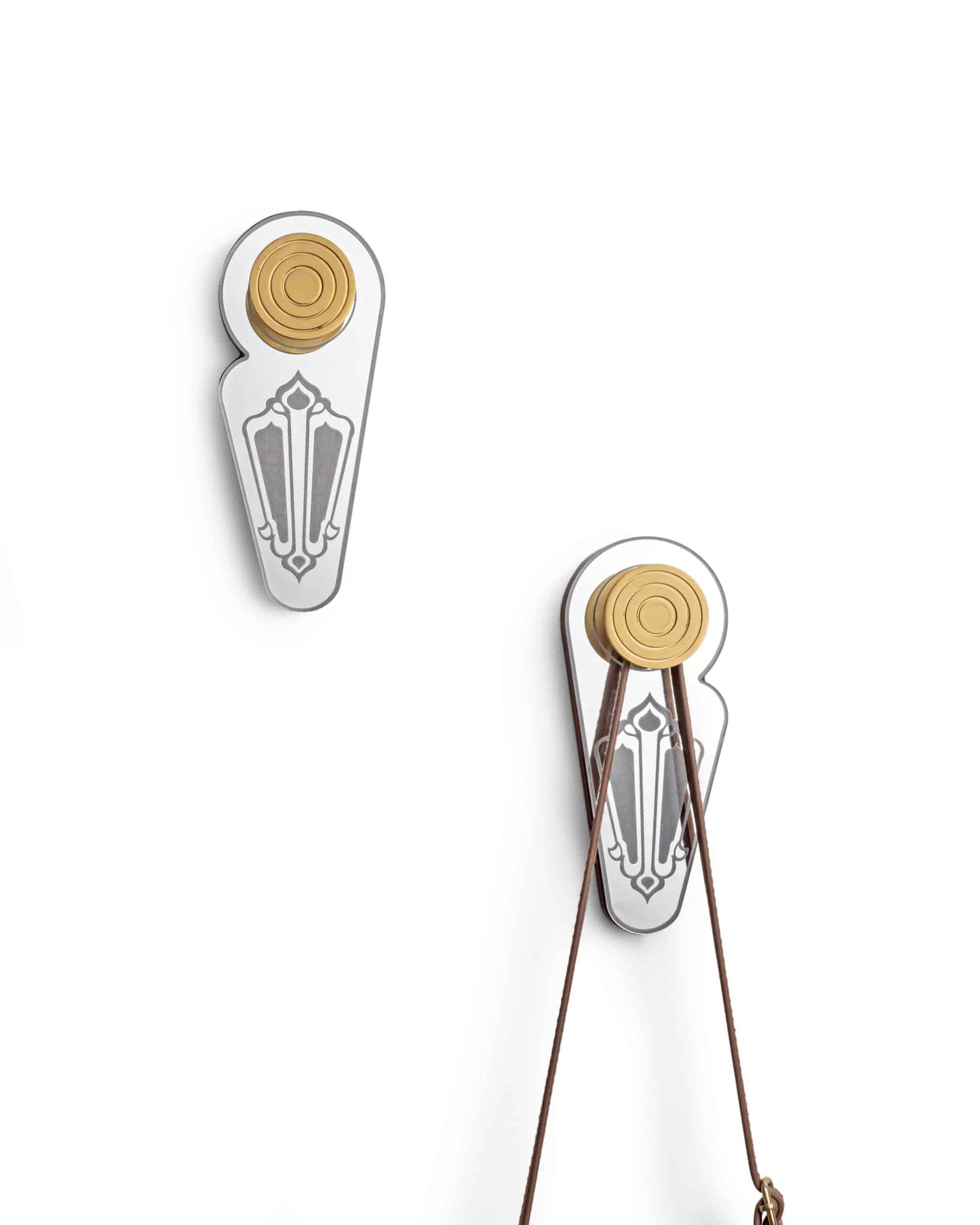 Elegant Mandala Khadau Wall Hook – Handcrafted Brass & Walnut Accent