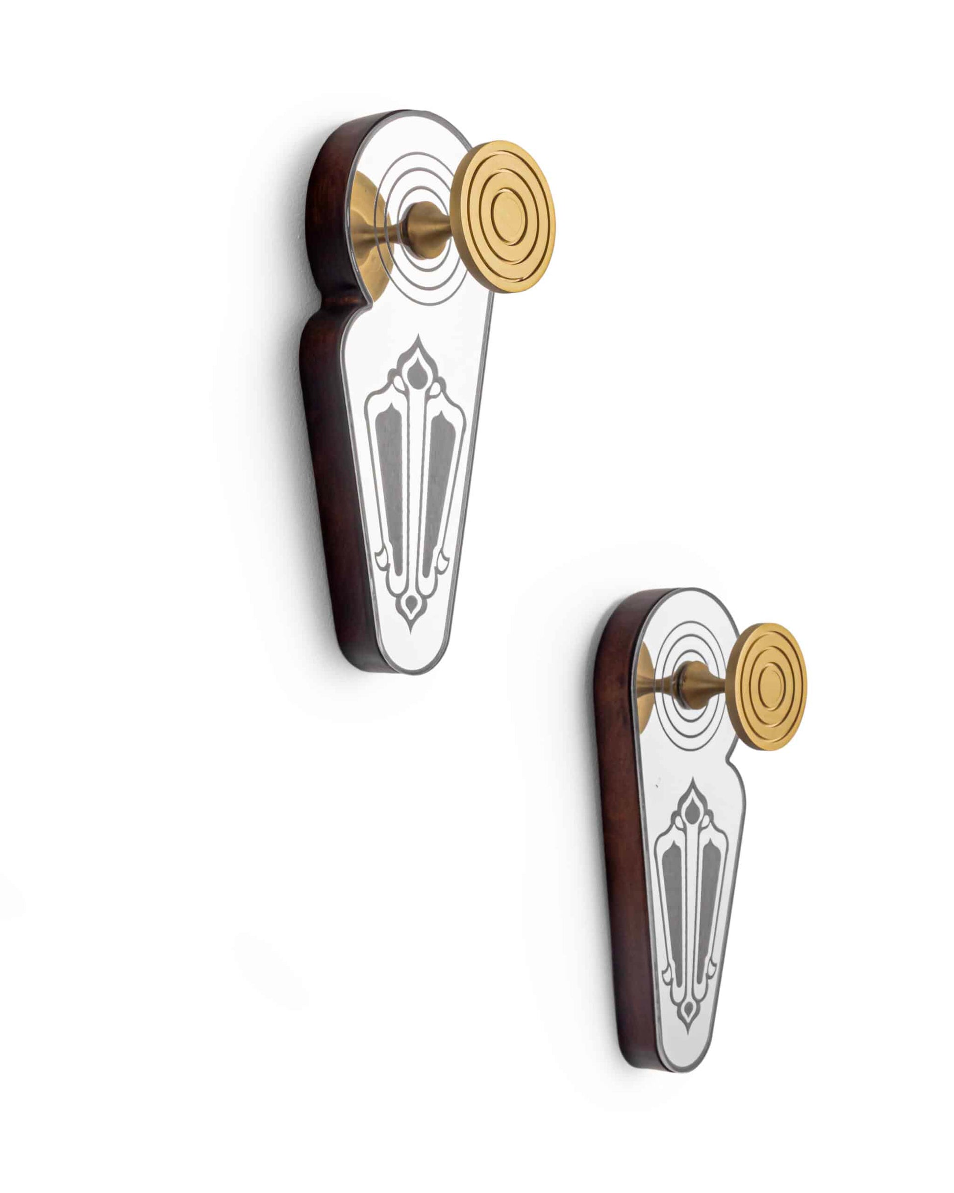 Elegant Mandala Khadau Wall Hook – Handcrafted Brass & Walnut Accent
