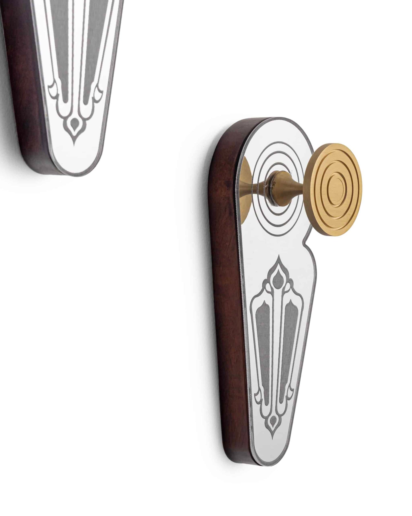 Elegant Mandala Khadau Wall Hook – Handcrafted Brass & Walnut Accent