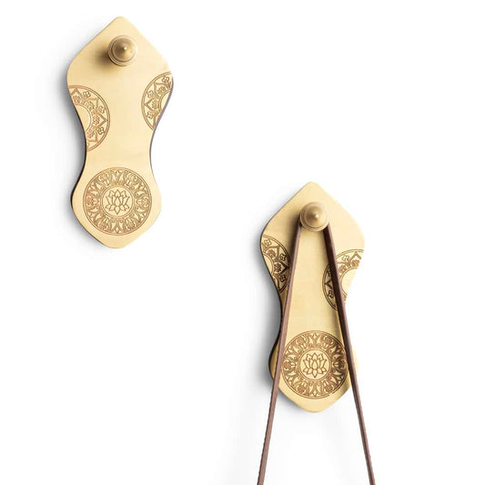 Gold Mandala Khadau Khooti Handcrafted Wall Hook with Lotus Motif