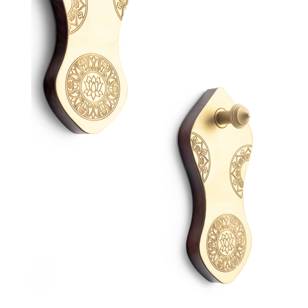 Gold Mandala Khadau Khooti Handcrafted Wall Hook with Lotus Motif