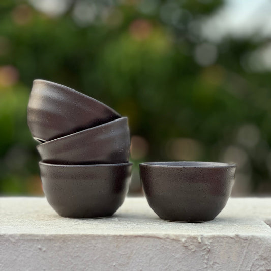 Elegant Mini Dessert Bowls Set of 6 – Stoneware Matte Finish