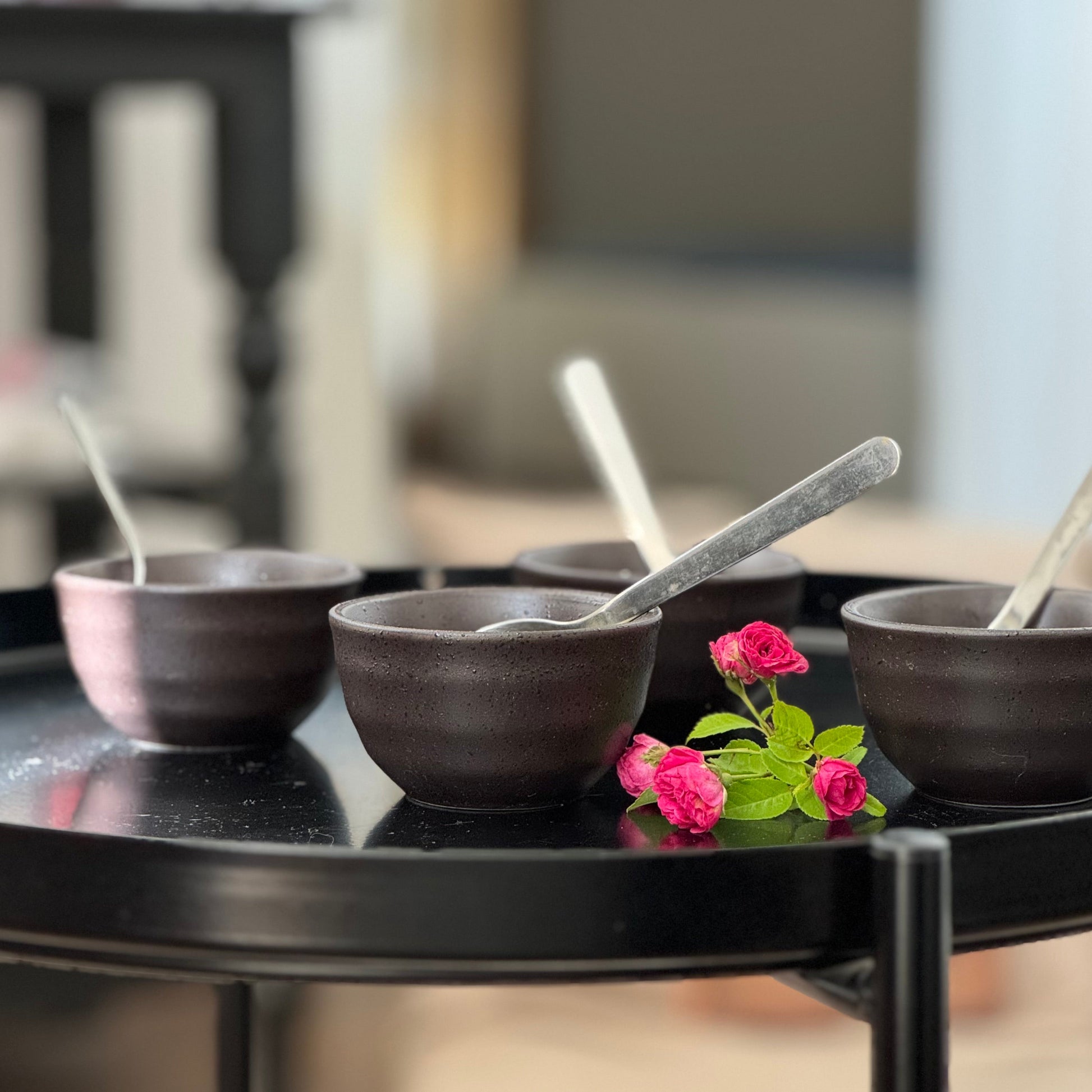 Elegant Mini Dessert Bowls Set of 6 – Stoneware Matte Finish