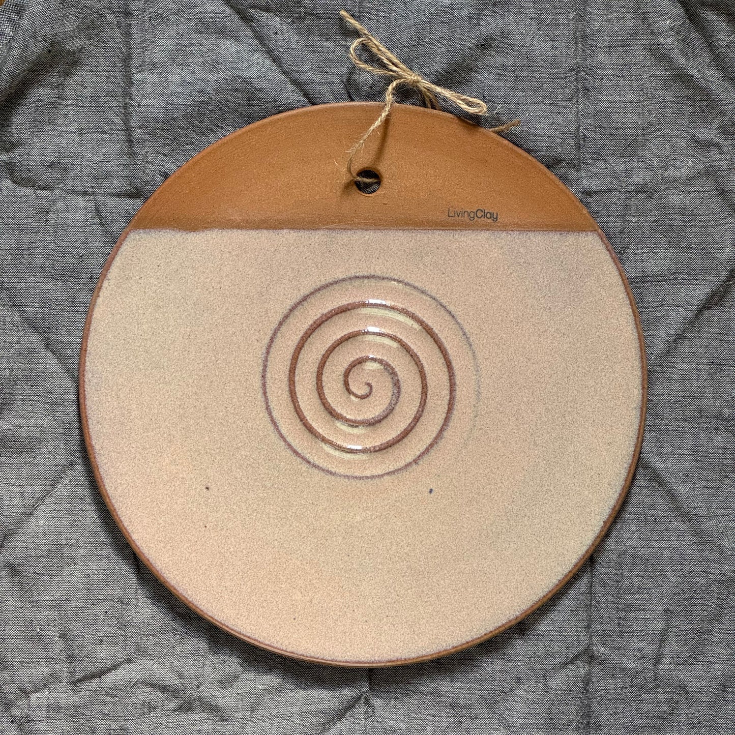 Handcrafted Clay Charcuterie Board with 25.5 cm Diameter
