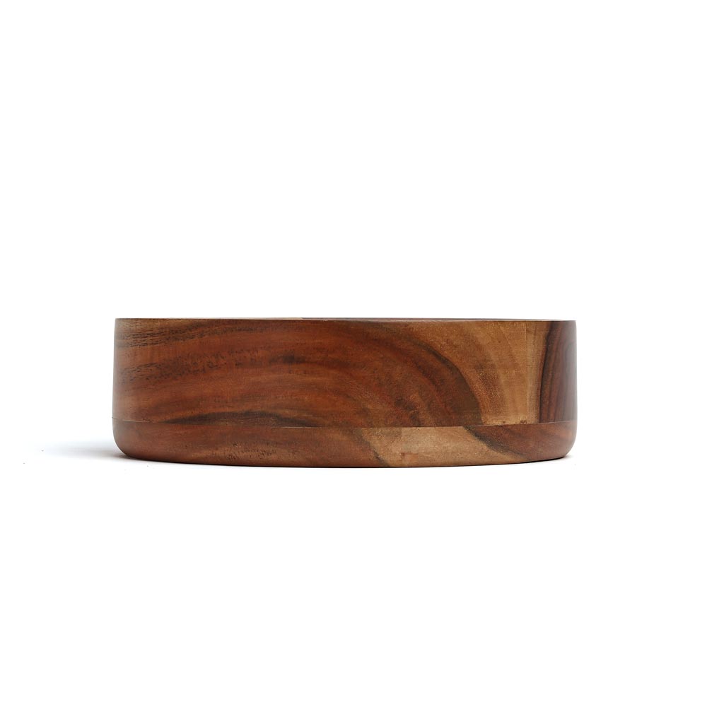 Handcrafted Hugh Fringe Solid Wood Bowl Set of 3