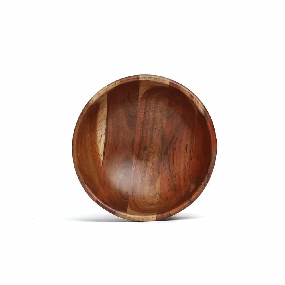 Aurora Handcrafted Solid Wood White Bowl – Elegant Kitchen Serveware