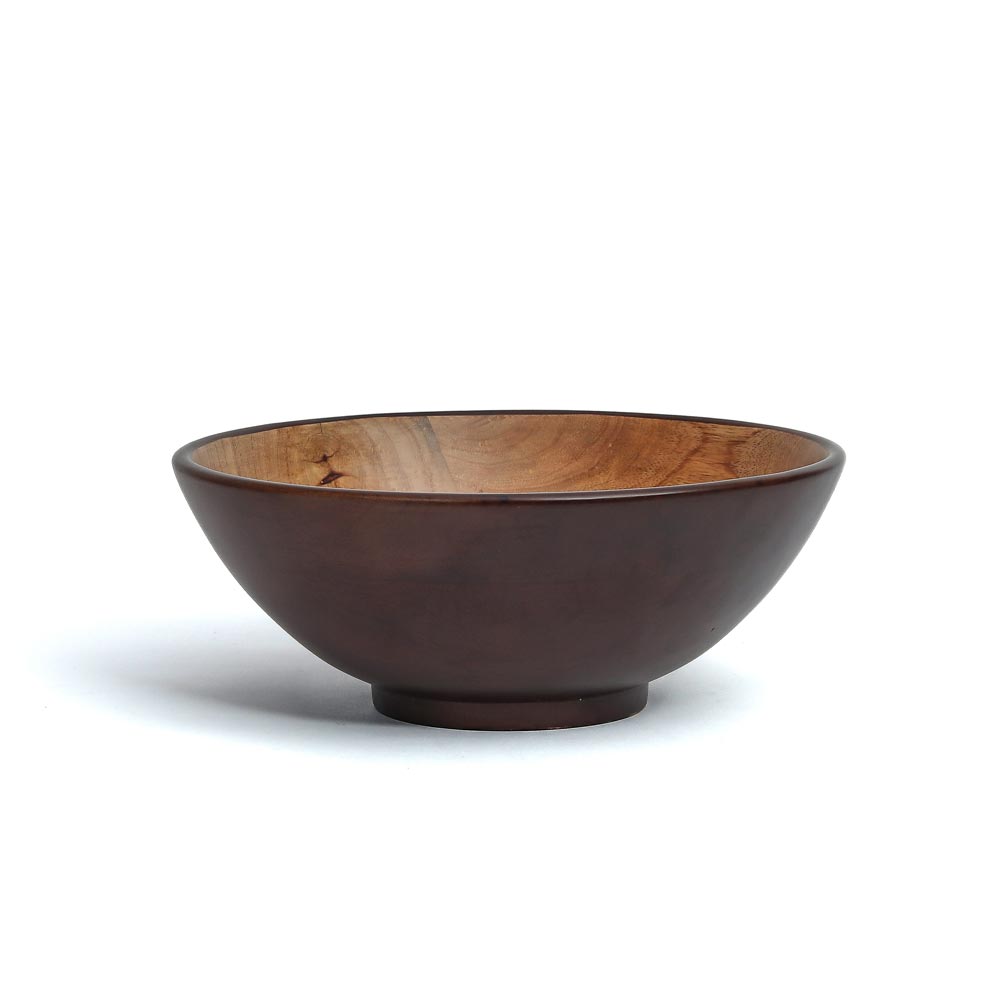 Handcrafted Dark Walnut Indie Cone Bowls Set of Three