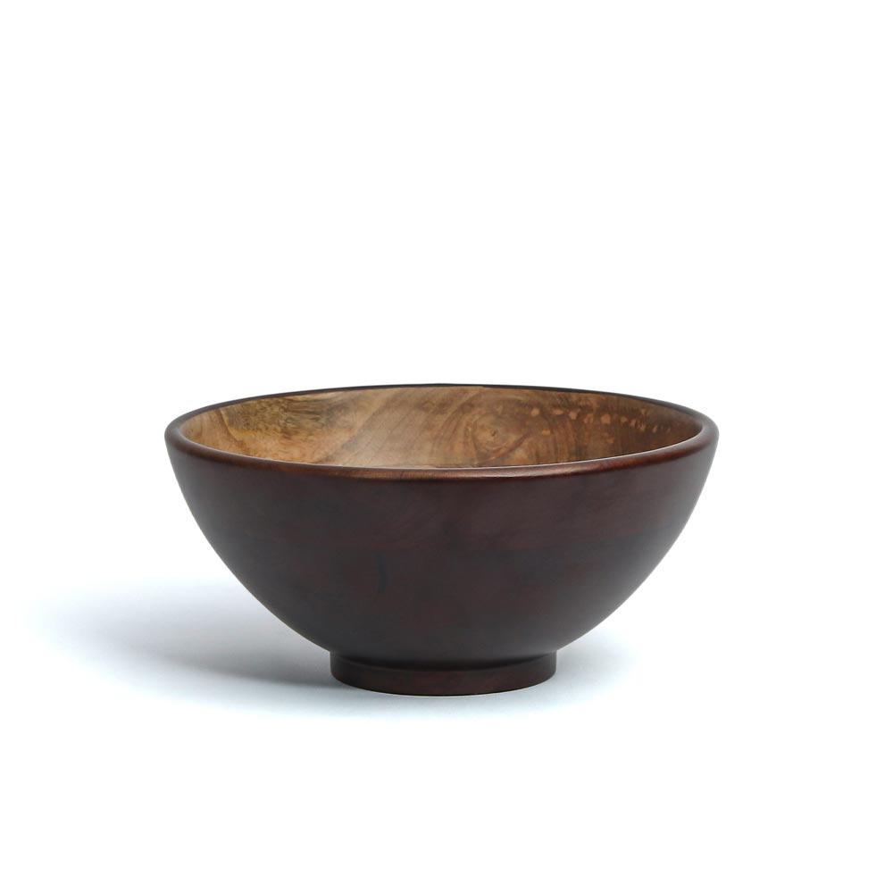 Handcrafted Dark Walnut Indie Cone Bowls Set of Three