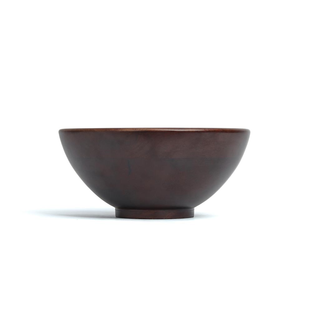 Handcrafted Dark Walnut Indie Cone Bowls Set of Three