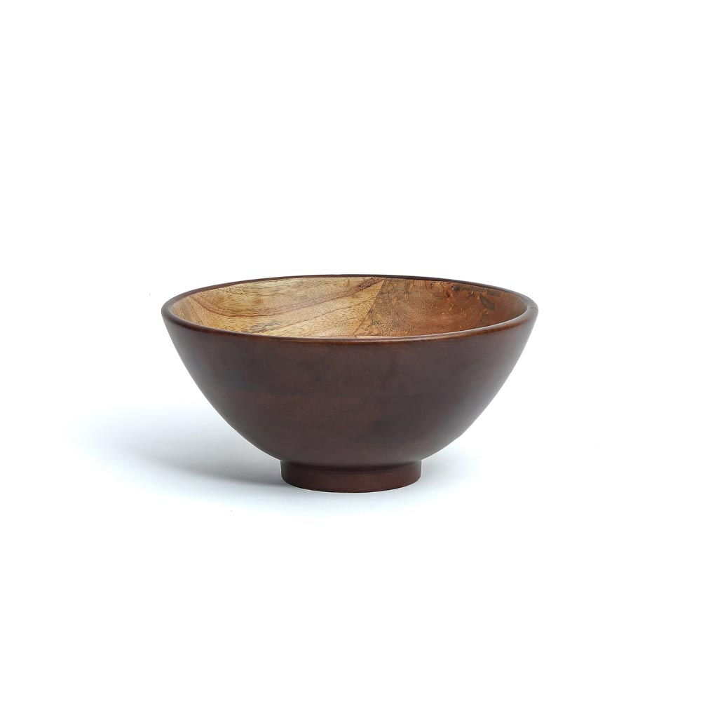 Handcrafted Dark Walnut Indie Cone Bowls Set of Three