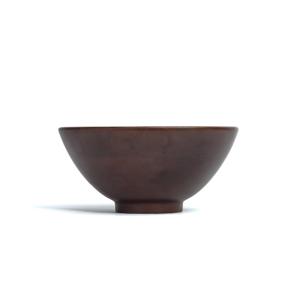 Handcrafted Dark Walnut Indie Cone Bowls Set of Three