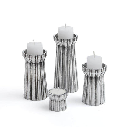 Qutub Silver Candle Stand – Large