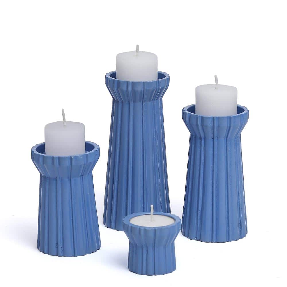 Qutub Azure Blue Candle Stand – Large