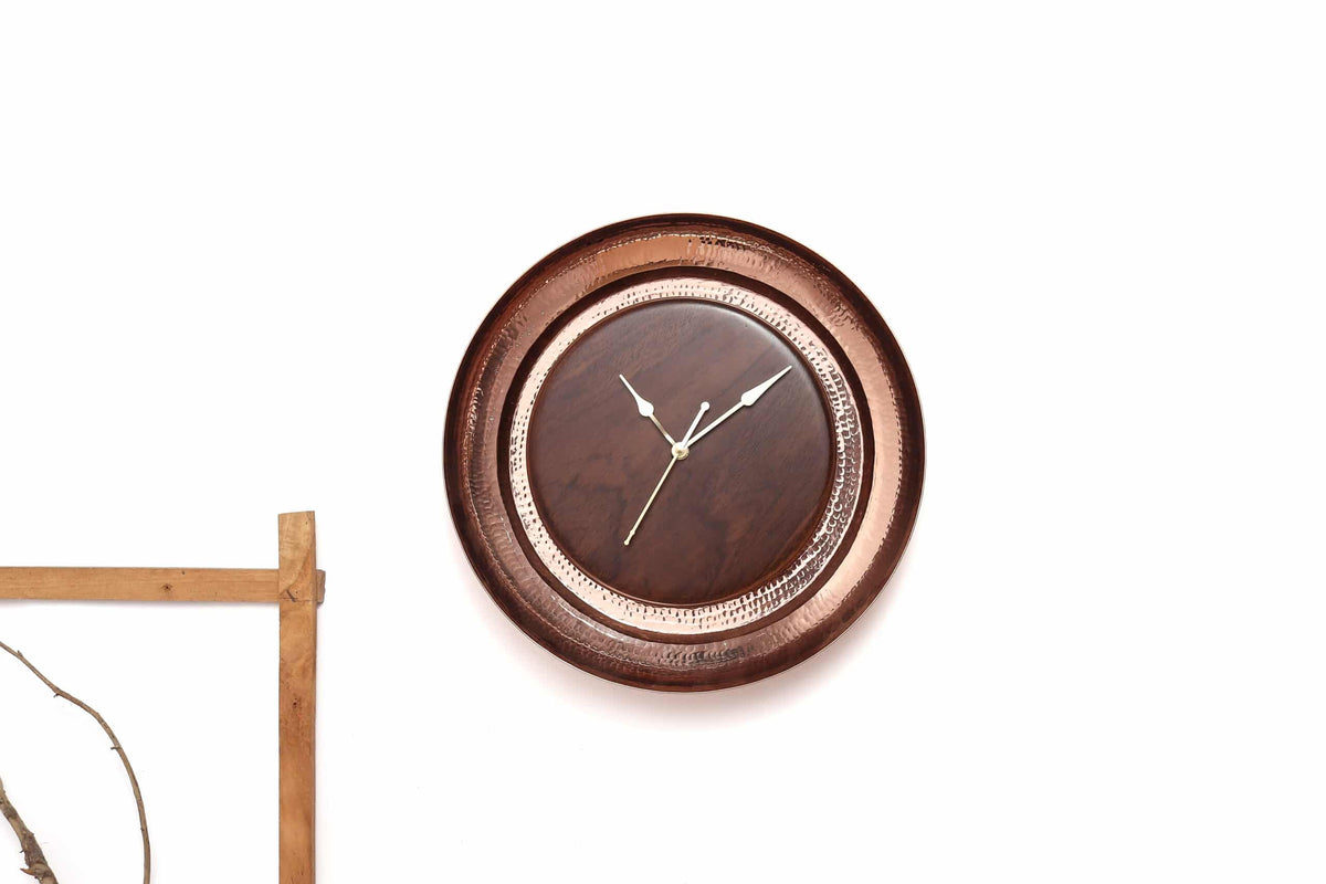 Aevum Designer Wall Clock — Copper