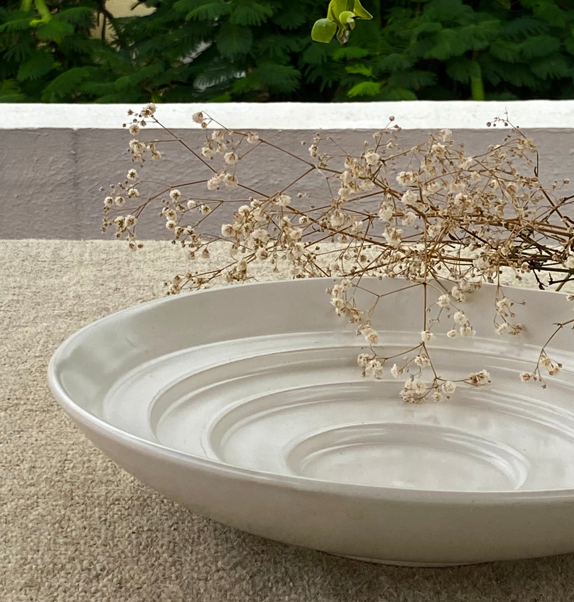 Bavadi Stepped Stoneware Bowl Handcrafted Indian Stepwell Design