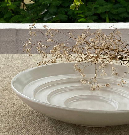 Bavadi Stepped Stoneware Bowl Handcrafted Indian Stepwell Design
