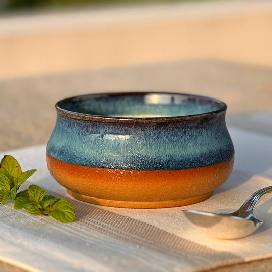 Cerulean Handcrafted Clay Soup Bowl – 300ml Capacity, Blue Glaze