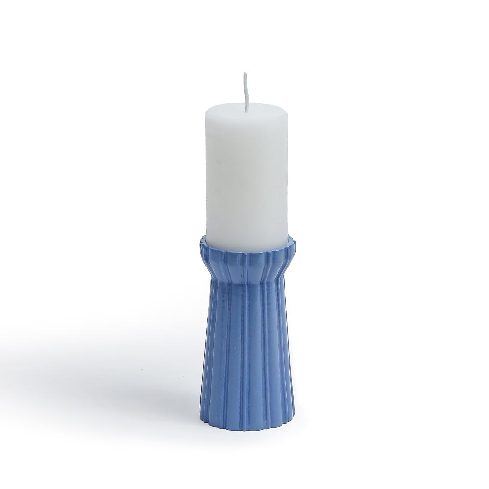 Qutub Azure Blue Candle Stand – Medium