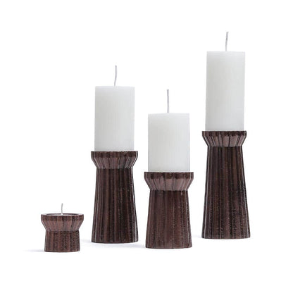 Qutub Copper Candle Stand – set of 4