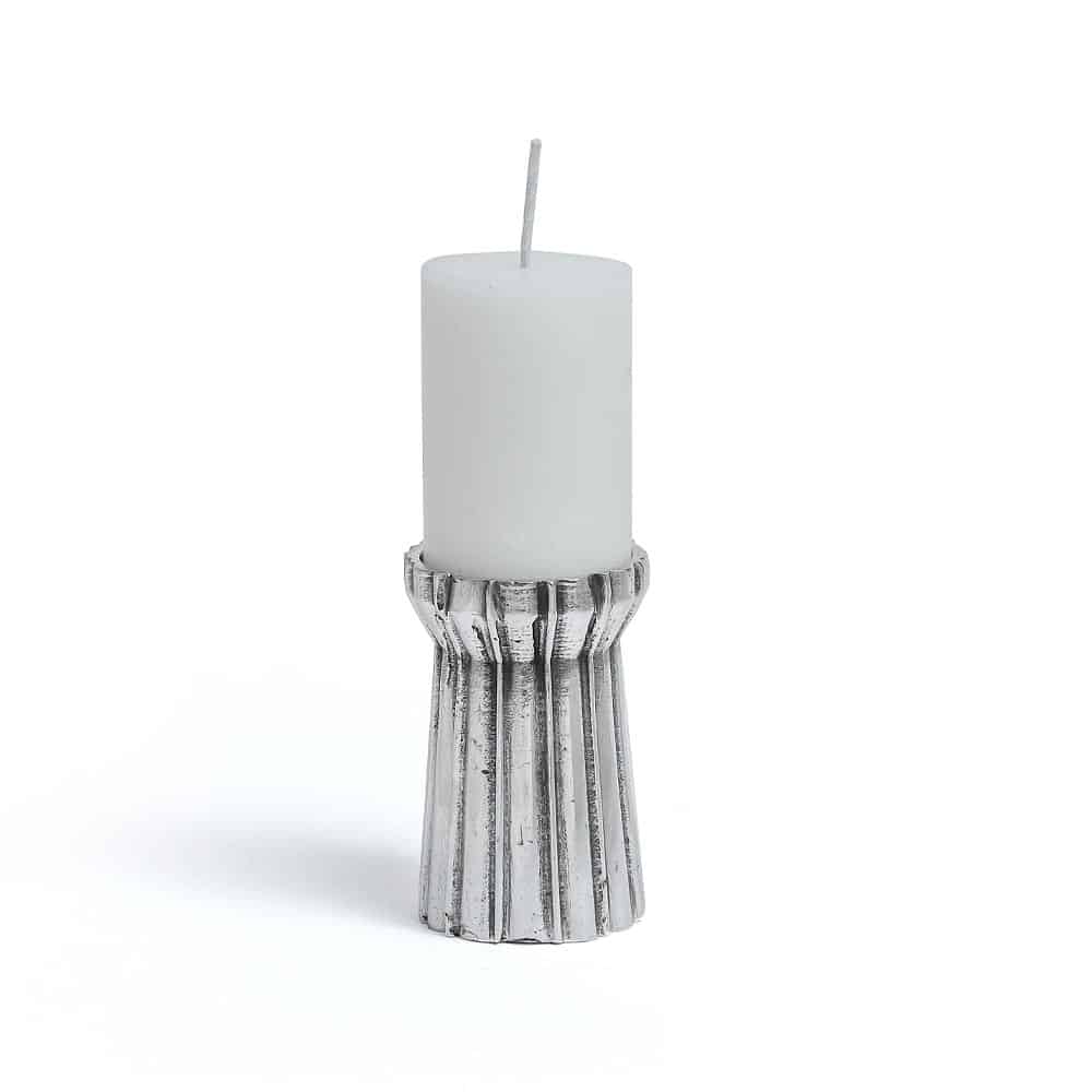 Qutub Silver Candle Stand – set of 4