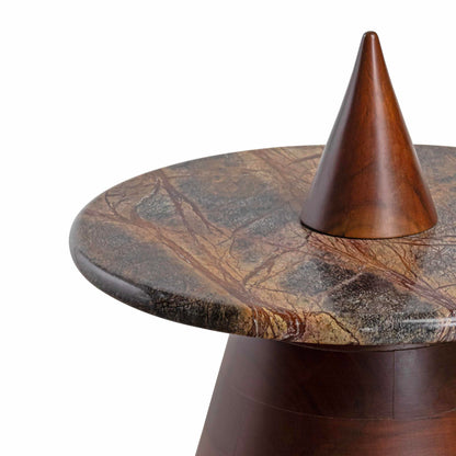 Handcrafted Bidasar Stone Pyramid Table with Removable Marble Top