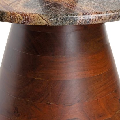 Handcrafted Bidasar Stone Pyramid Table with Removable Marble Top
