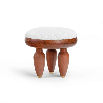 Artisan Terracotta & Brass Klei Pouf Footstool – Handcrafted Luxury