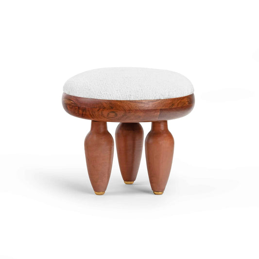 Artisan Terracotta & Brass Klei Pouf Footstool – Handcrafted Luxury