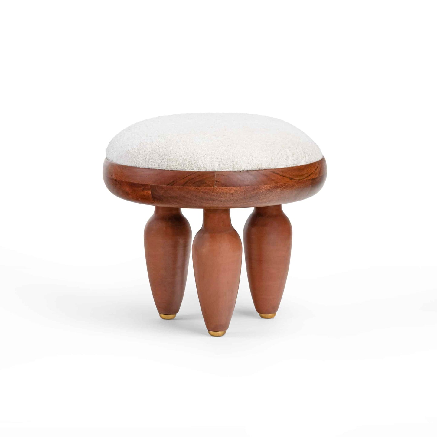 Artisan Terracotta & Brass Klei Pouf Footstool – Handcrafted Luxury
