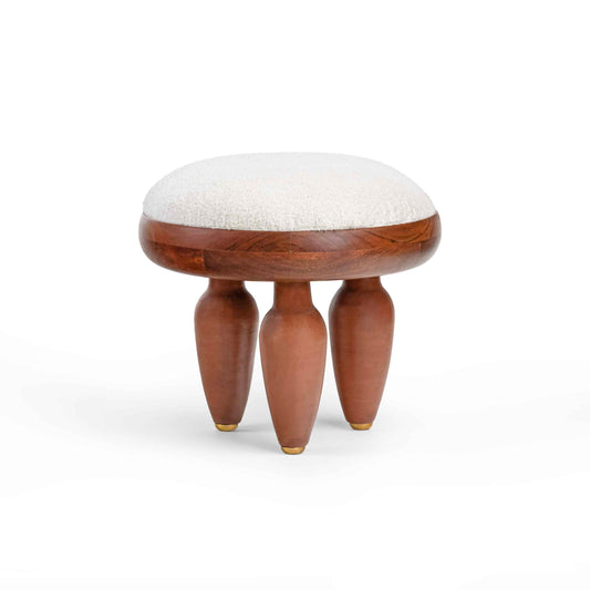 Artisan Terracotta & Brass Klei Pouf Footstool – Handcrafted Luxury