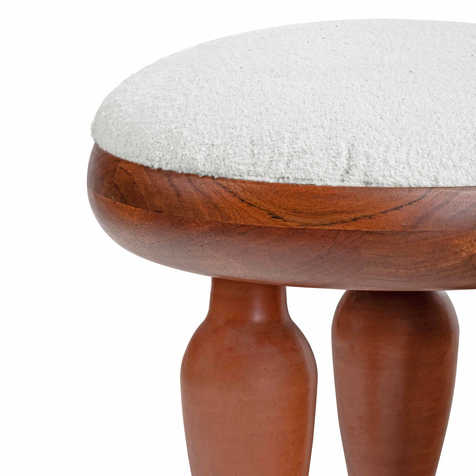 Artisan Terracotta & Brass Klei Pouf Footstool – Handcrafted Luxury