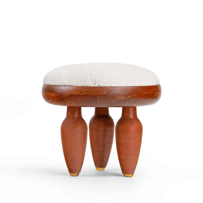 Artisan Terracotta & Brass Klei Pouf Footstool – Handcrafted Luxury