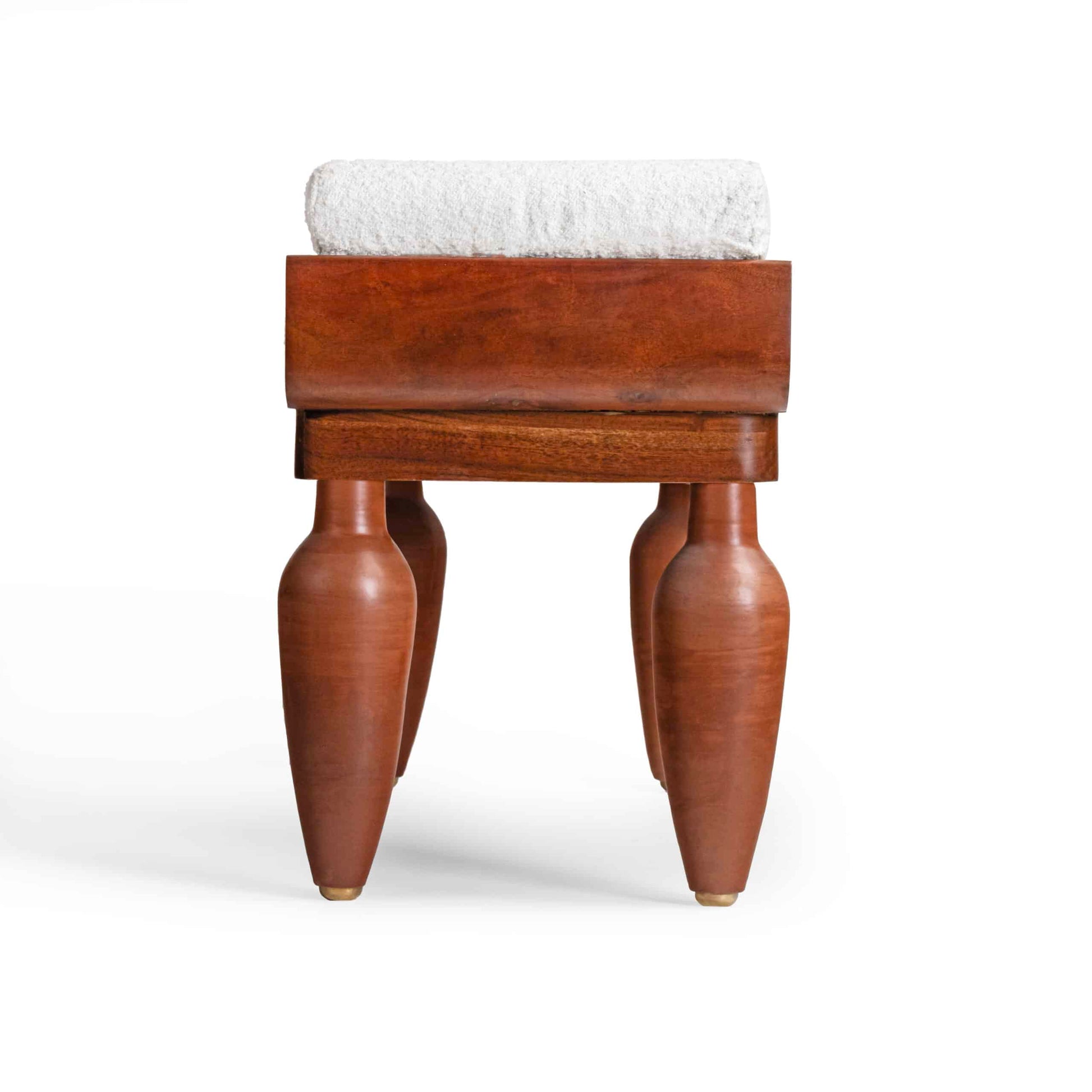 Handcrafted KLEI Collection Terracotta Bench with Brass Accents