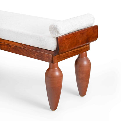 Handcrafted KLEI Collection Terracotta Bench with Brass Accents