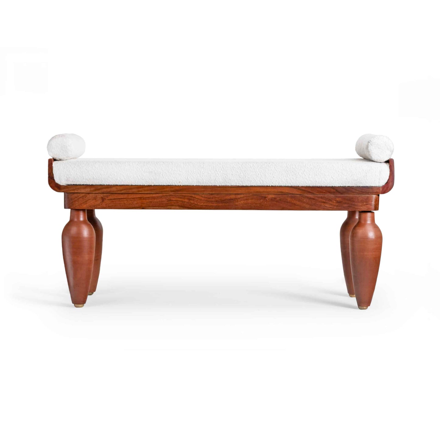 Handcrafted KLEI Collection Terracotta Bench with Brass Accents