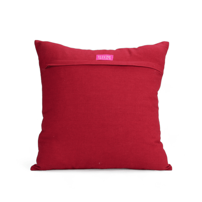 Red White Christmas Pillow Cover with Jingle Embroidery