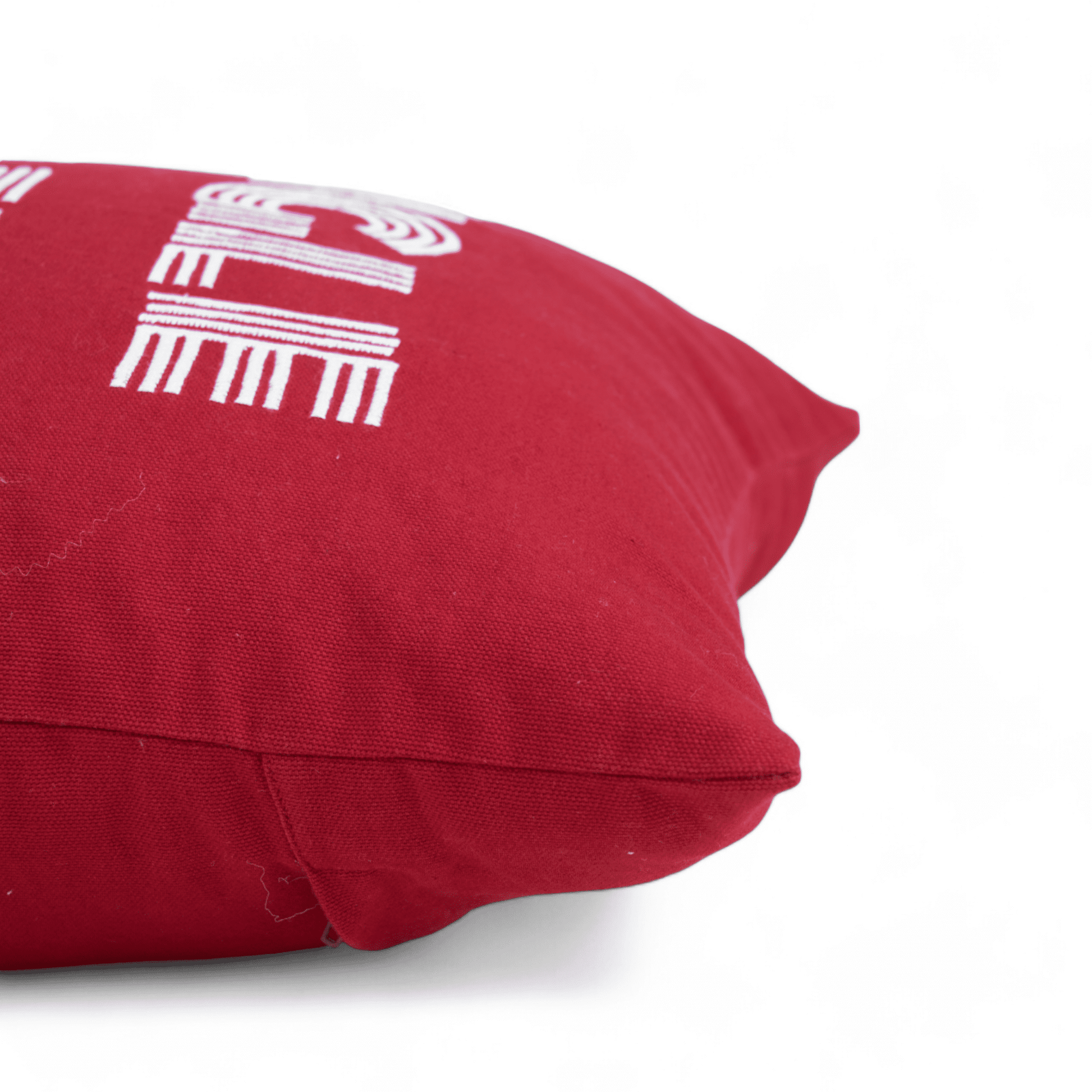 Red White Christmas Pillow Cover with Jingle Embroidery