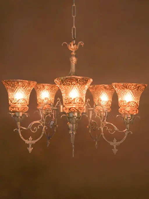 Brass Antique 5-Light Chandelier – 66 cm