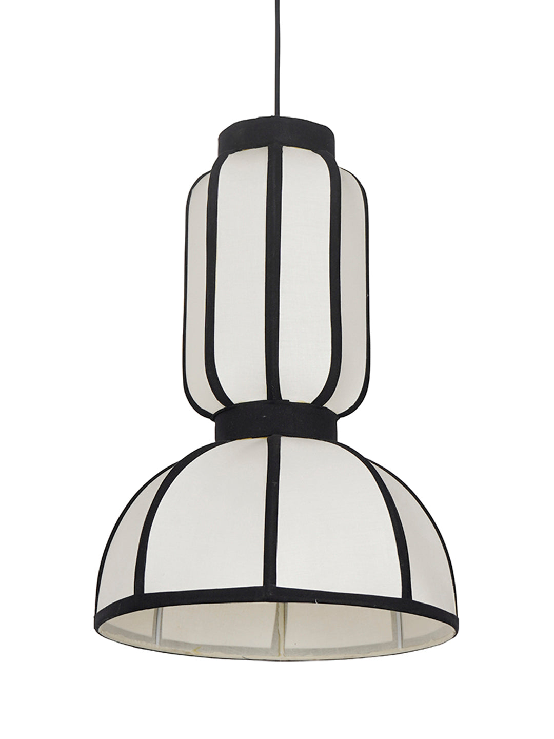 White Fabric 1-Light Capsule Pendant – 45.7 cm