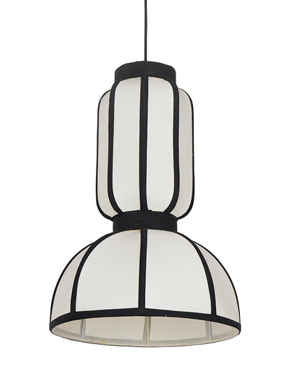 White Fabric 1-Light Capsule Pendant – 45.7 cm