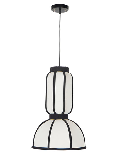 White Fabric 1-Light Capsule Pendant – 45.7 cm