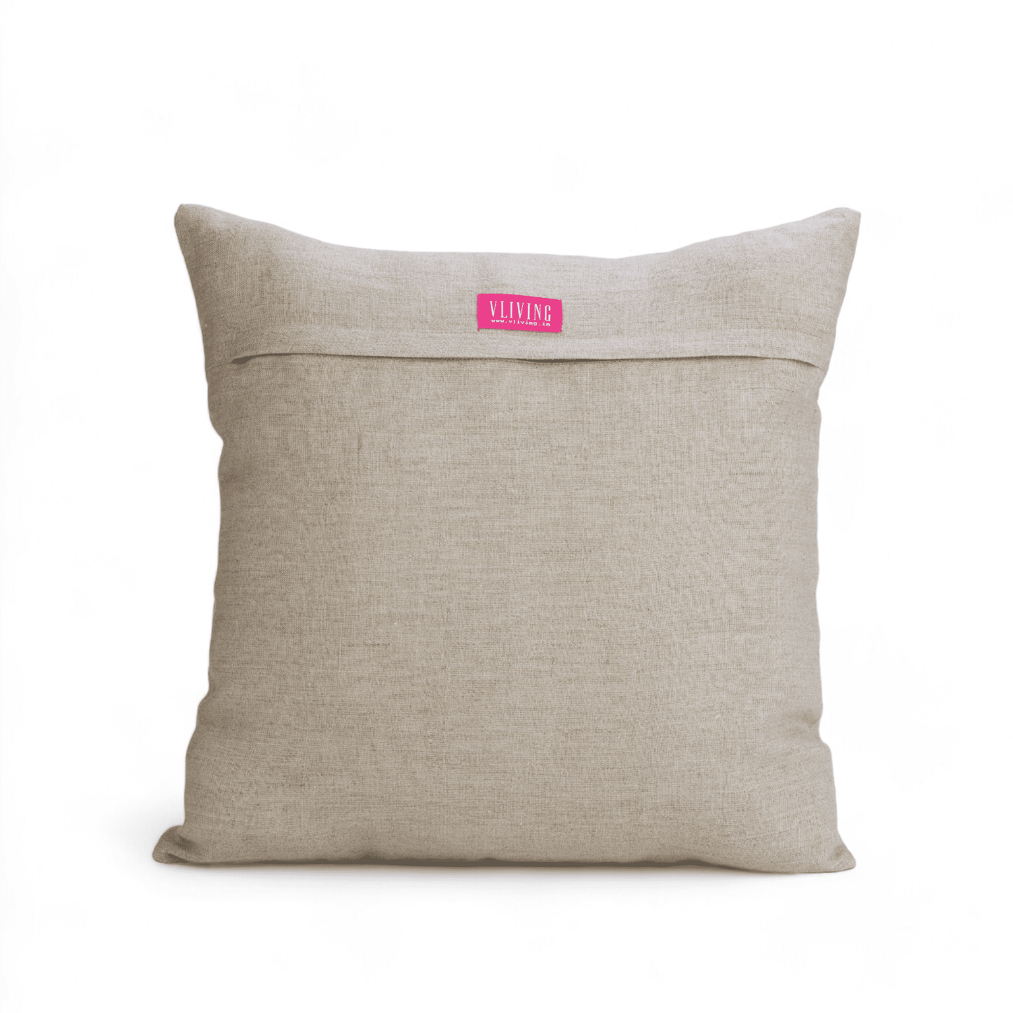 JOYFUL Christmas Linen Pillow Cover: Modern Retro Embroidered Red & White Design