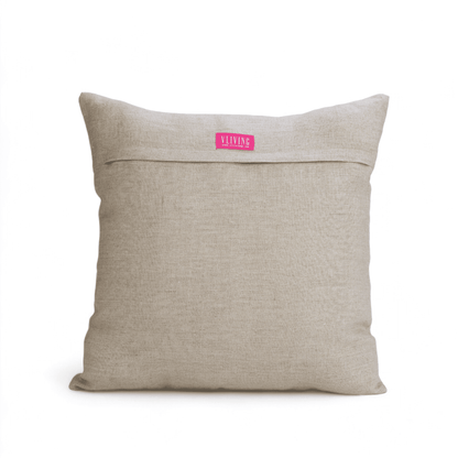 JOYFUL Christmas Linen Pillow Cover: Modern Retro Embroidered Red & White Design