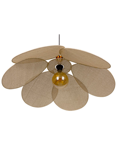 Brown Fabric 1-Light Pendant Light – 76.2 cm