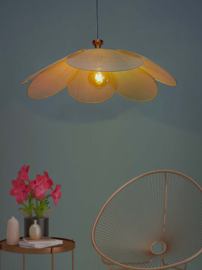 Brown Fabric 1-Light Pendant Light – 76.2 cm