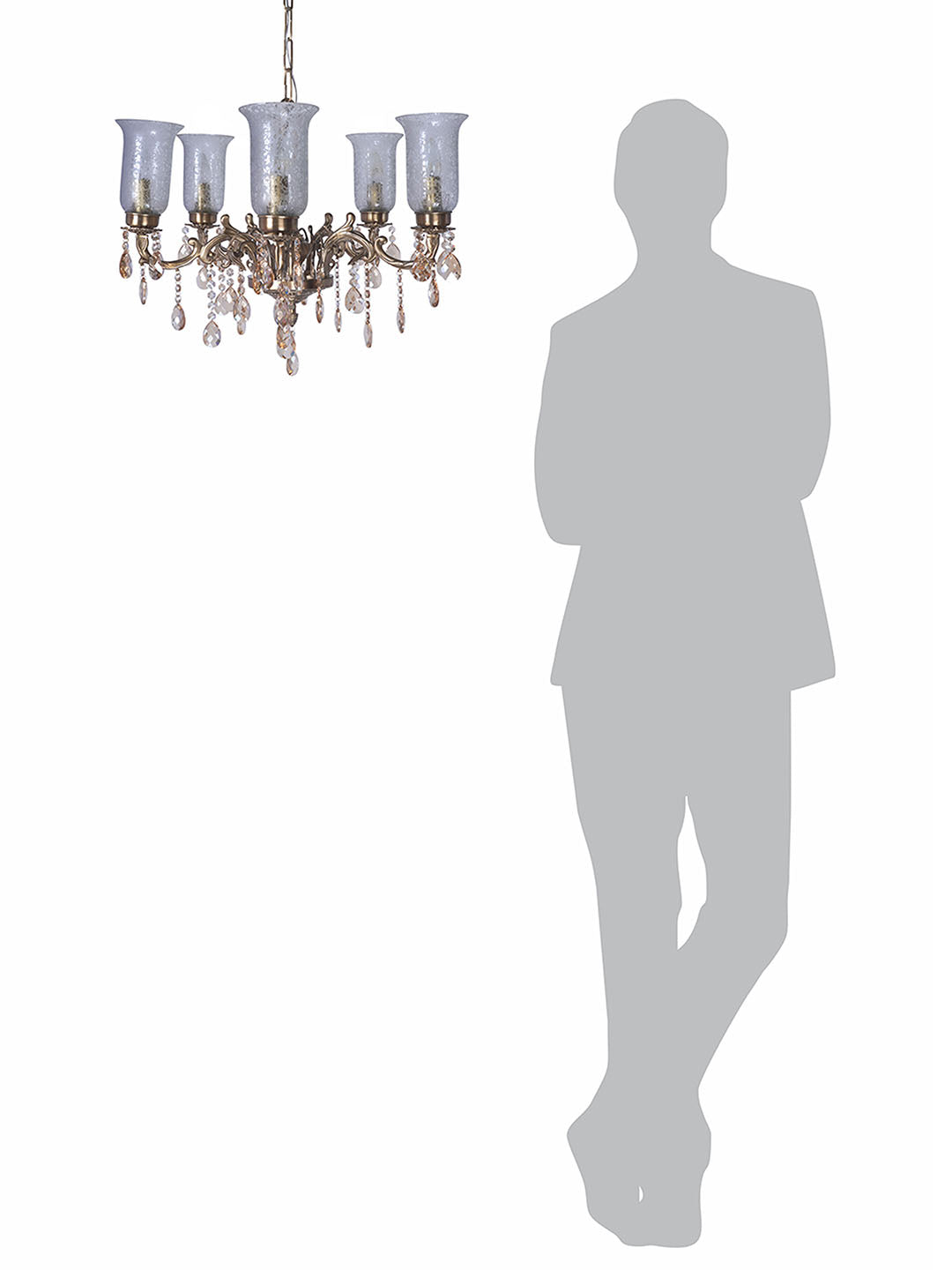 Brass Antique 5-Light Chandelier – 61 cm