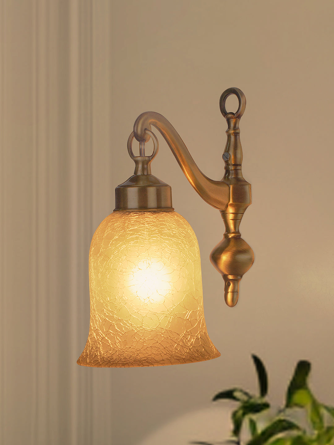 Brass Antique Glass Brass 1-Light Wall Sconce – 29.2 cm