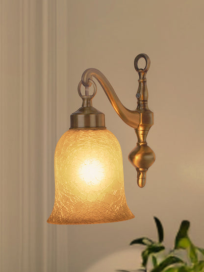 Brass Antique Glass Brass 1-Light Wall Sconce – 29.2 cm