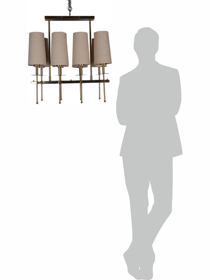 Brass Antique Mild Steel 8-Light Chandelier – 73.7 cm